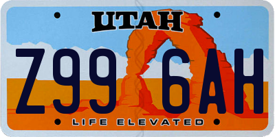UT license plate Z996AH