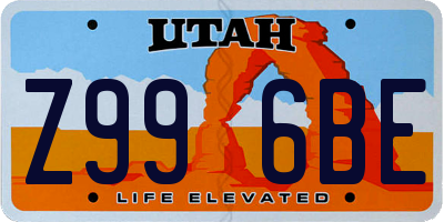 UT license plate Z996BE