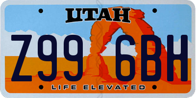 UT license plate Z996BH