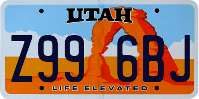 UT license plate Z996BJ