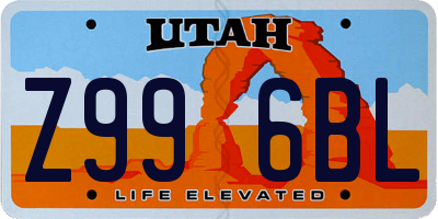UT license plate Z996BL