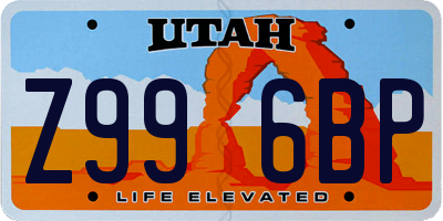 UT license plate Z996BP
