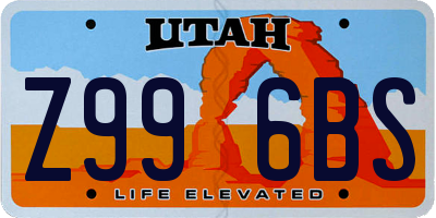 UT license plate Z996BS