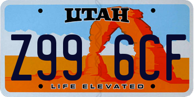 UT license plate Z996CF