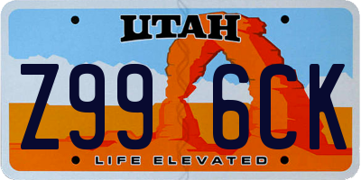UT license plate Z996CK