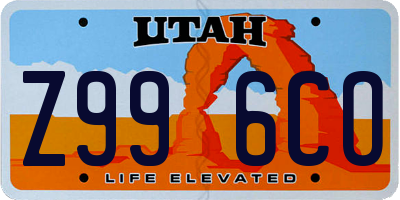 UT license plate Z996CO