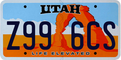 UT license plate Z996CS
