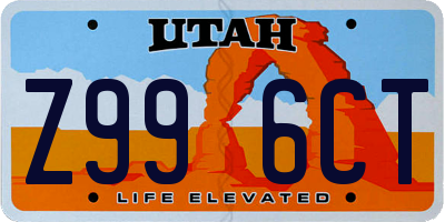 UT license plate Z996CT