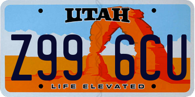 UT license plate Z996CU