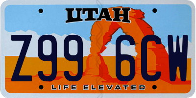 UT license plate Z996CW