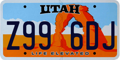 UT license plate Z996DJ