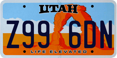 UT license plate Z996DN