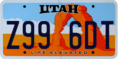 UT license plate Z996DT