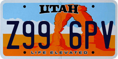 UT license plate Z996PV