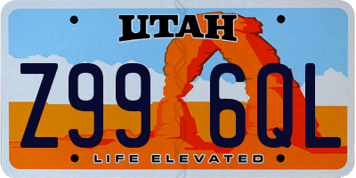 UT license plate Z996QL