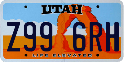 UT license plate Z996RH