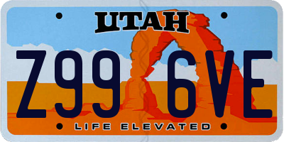 UT license plate Z996VE