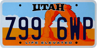UT license plate Z996WP