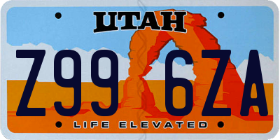 UT license plate Z996ZA