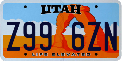 UT license plate Z996ZN