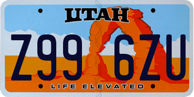 UT license plate Z996ZU