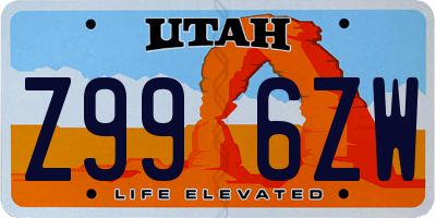 UT license plate Z996ZW