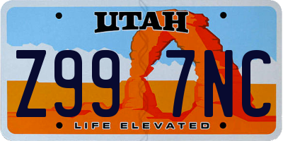 UT license plate Z997NC