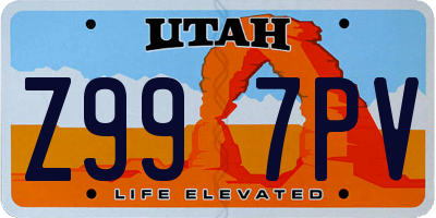 UT license plate Z997PV
