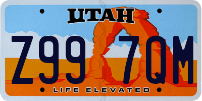 UT license plate Z997QM