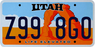 UT license plate Z998GO