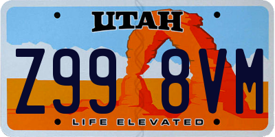 UT license plate Z998VM