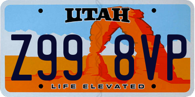 UT license plate Z998VP