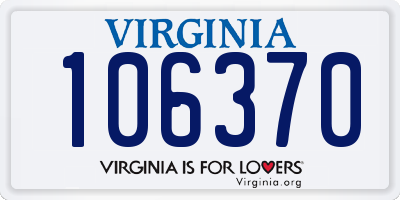 VA license plate 106370
