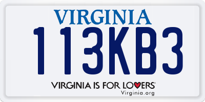 VA license plate 113KB3