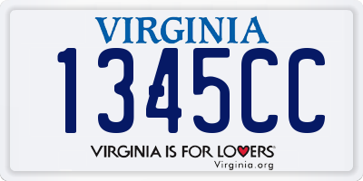 VA license plate 1345CC