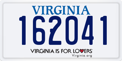 VA license plate 162041