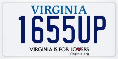 VA license plate 1655UP