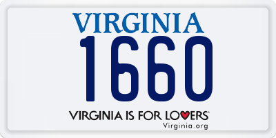 VA license plate 1660
