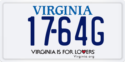 VA license plate 1764G