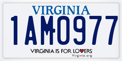 VA license plate 1AM0977
