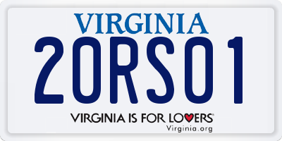 VA license plate 20RS01