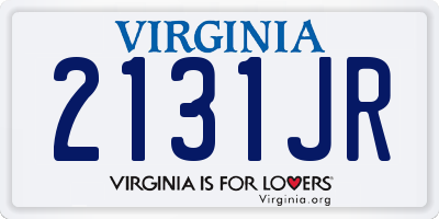 VA license plate 2131JR