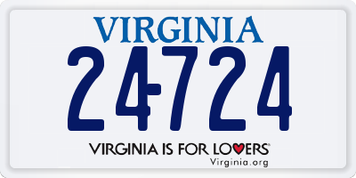 VA license plate 24724