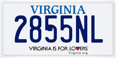 VA license plate 2855NL