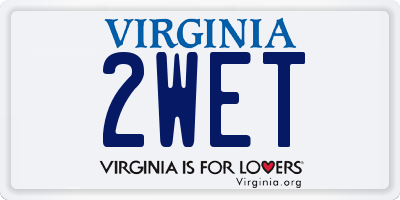 VA license plate 2WET