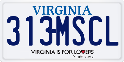 VA license plate 313MSCL