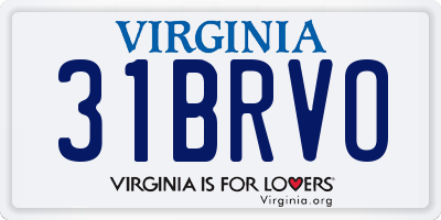 VA license plate 31BRVO