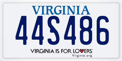 VA license plate 44S486