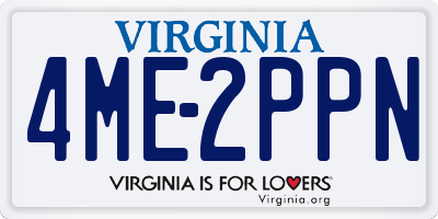 VA license plate 4ME2PPN