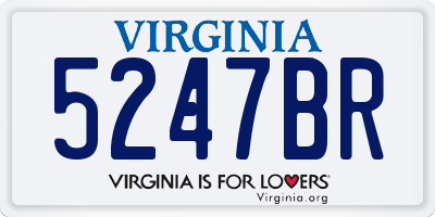 VA license plate 5247BR
